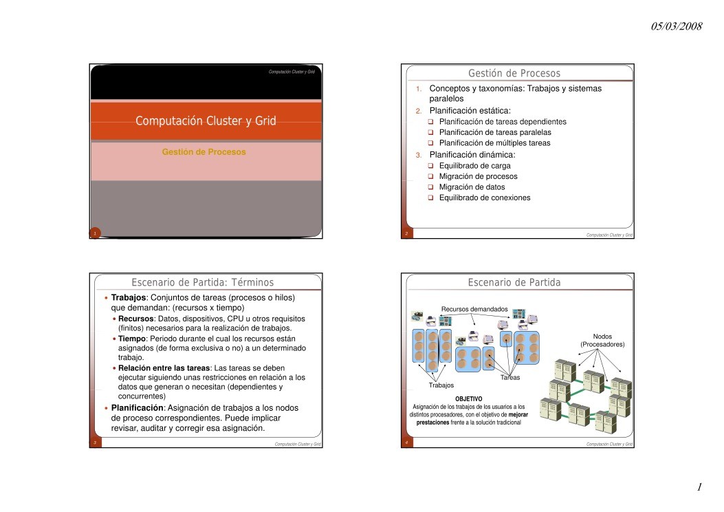 Imágen de pdf Computación Cluster y Grid - Gestión de procesos