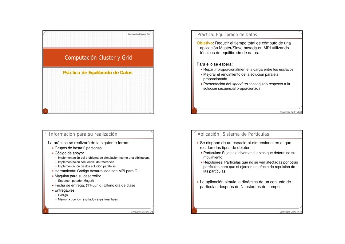 Imágen de pdf Computación Cluster y Grid - Práctica de Equilibrado de Datos