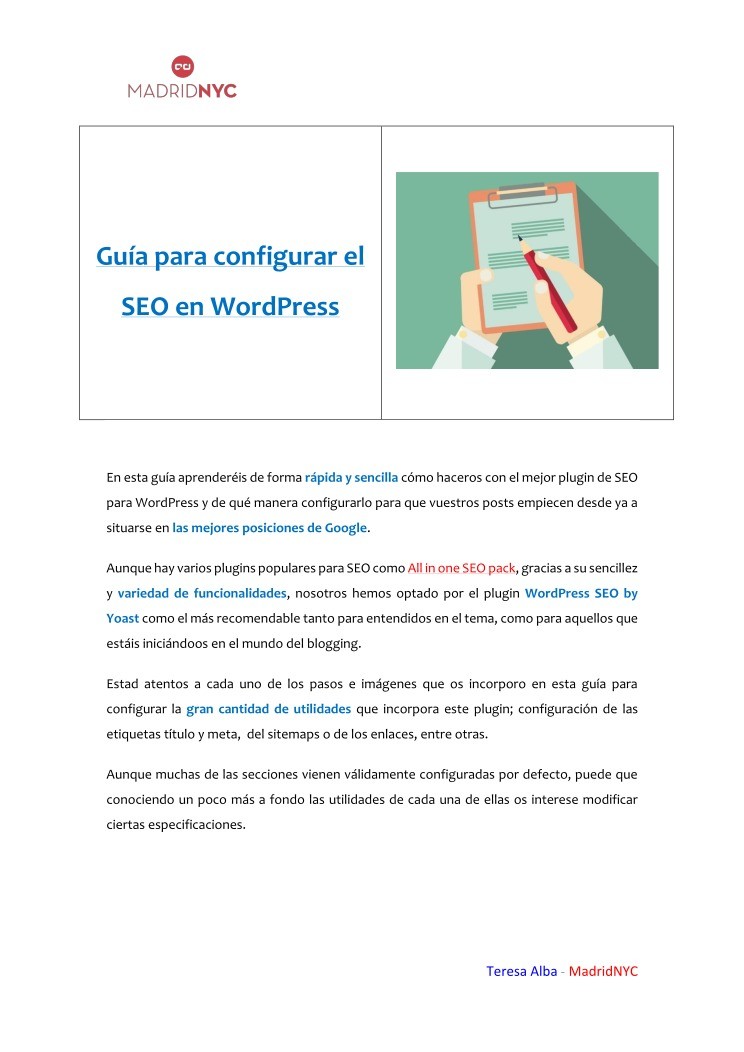Imágen de pdf Guia para configurar el SEO en WordPress