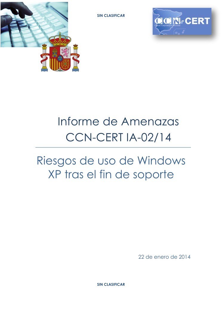 Imágen de pdf Riesgos de uso de Windows XP tras el fin de soporte