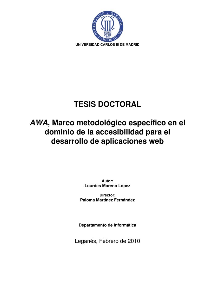 Imágen de pdf AWA, Marco metodológico específico en el dominio de la accesibilidad para el desarrollo de aplicaciones Web
