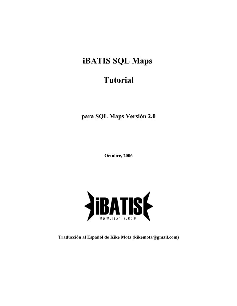 Imágen de pdf iBATIS SQL Maps - Tutorial para SQL Maps Versión 2.0