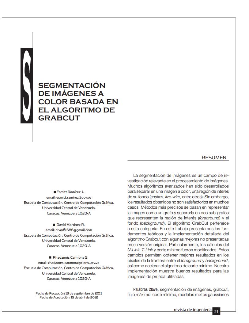 Imágen de pdf Segmentación de imágenes a color basada en el algoritmo de GRABCUT