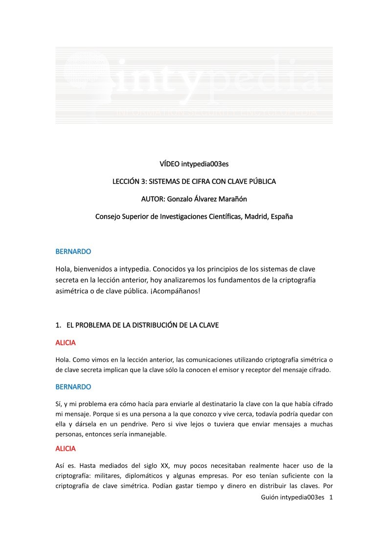 Imágen de pdf Lección 3: SISTEMAS DE CIFRA CON CLAVE PÚBLICA