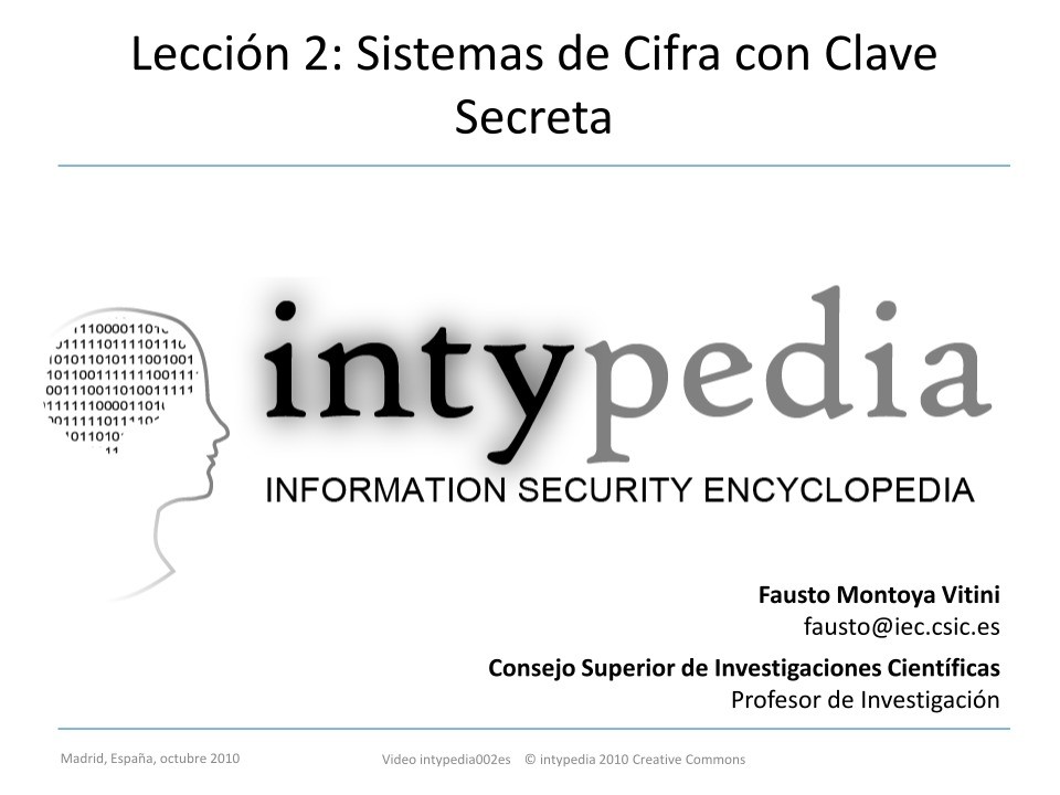 Imágen de pdf Lección 2: Sistemas de Cifra con Clave Secreta