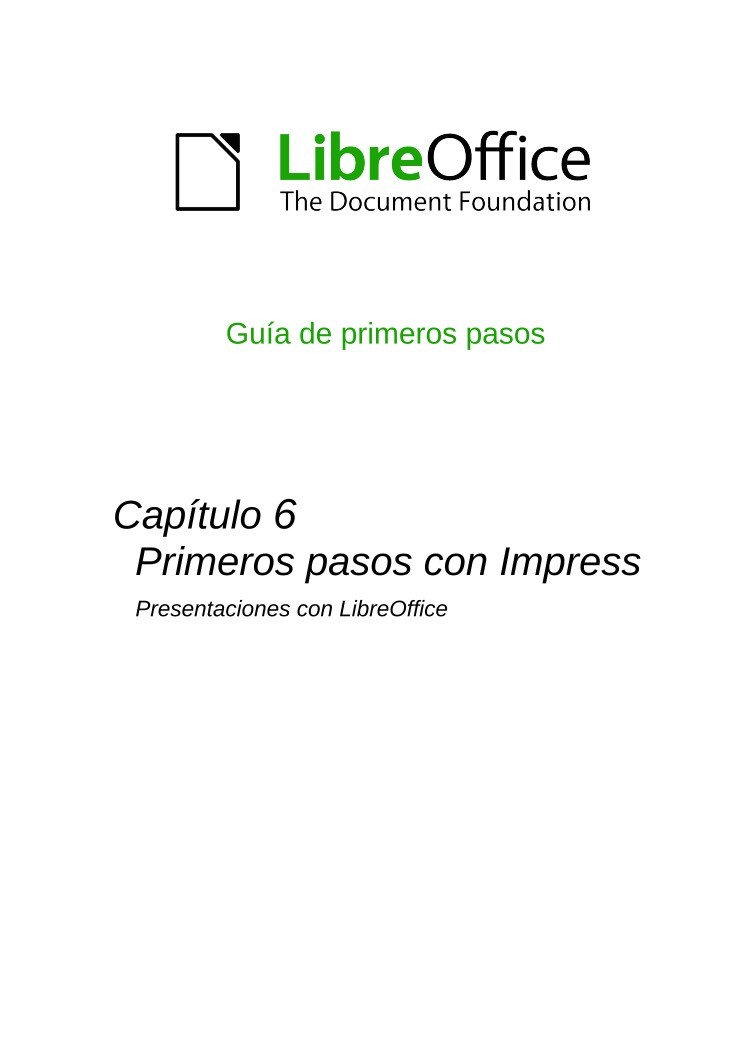 Imágen de pdf Comenzar con Impress