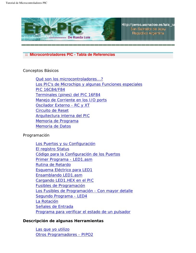 Imágen de pdf Microcontroladores PIC - Tabla de Referencias