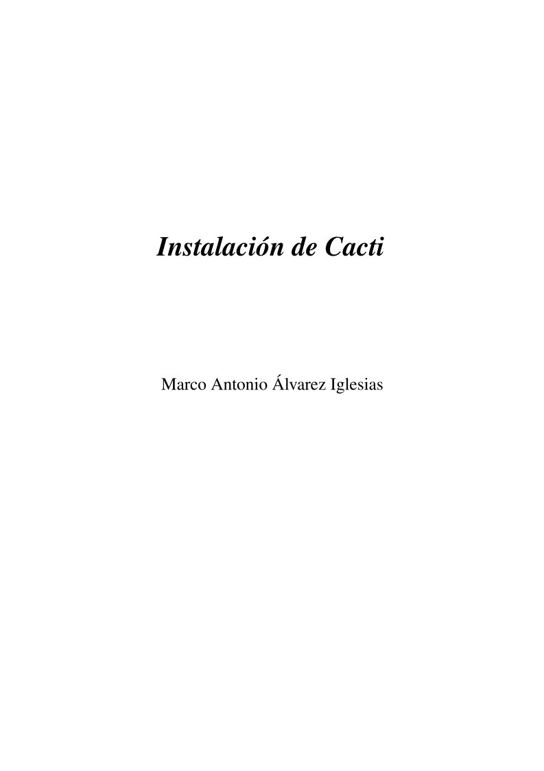 Imágen de pdf instalación de Cacti