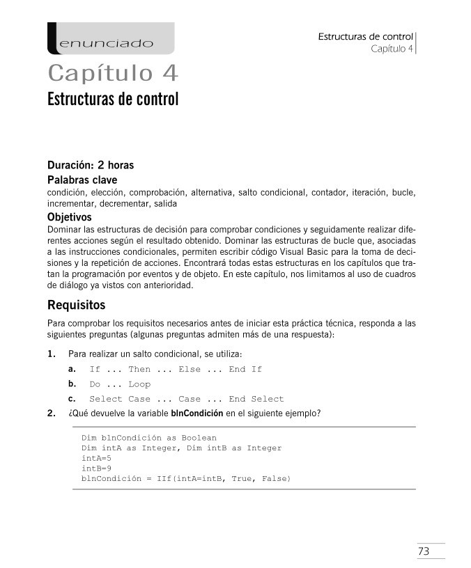 Imágen de pdf Capítulo 4 Estructuras de control