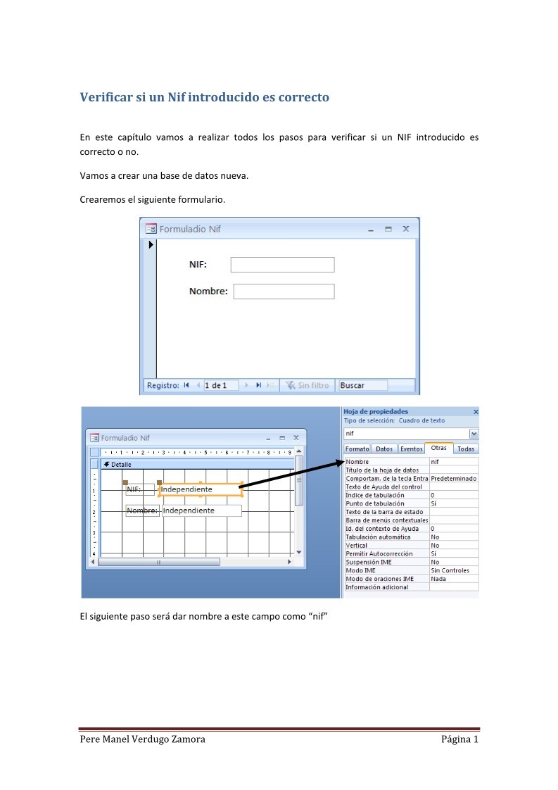 Imágen de pdf Verificar si un Nif introducido es correcto