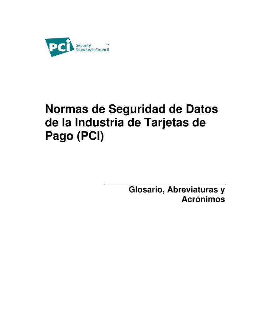 Imágen de pdf PCI DSS Glosario, Abreviaturas y Acrónimos