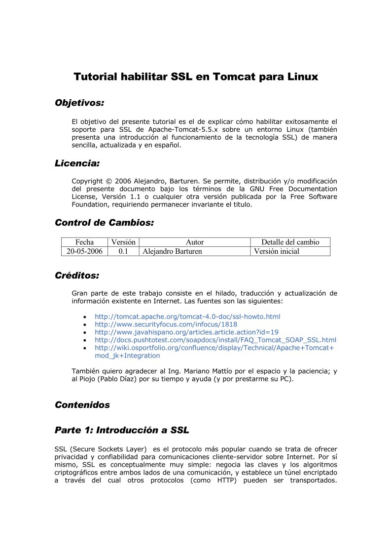 Imágen de pdf Tutorial habilitar SSL en Tomcat para Linux