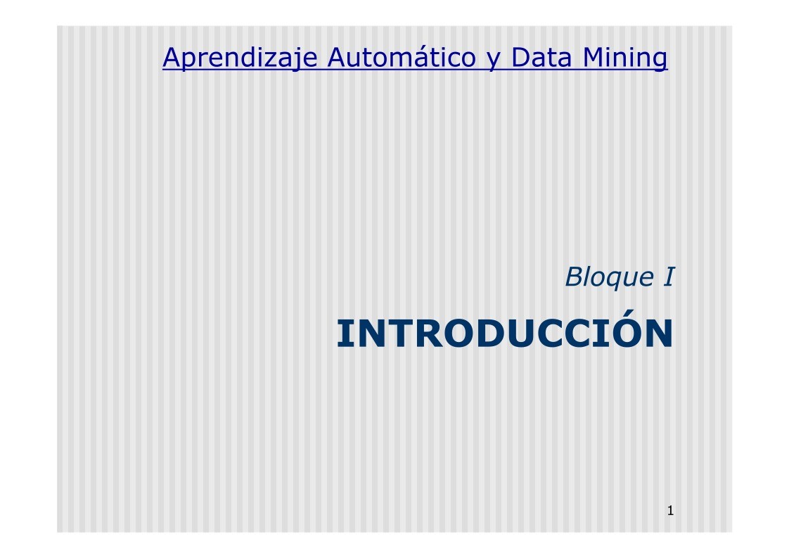 Imágen de pdf Introducción - Aprendizaje Automático y Data Mining