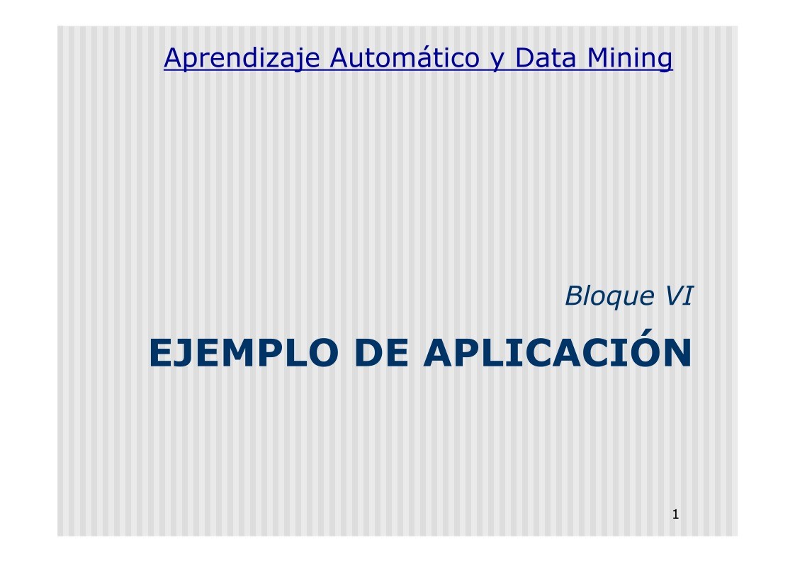 Imágen de pdf Ejemplo de aplicación - Aprendizaje Automático y Data Mining