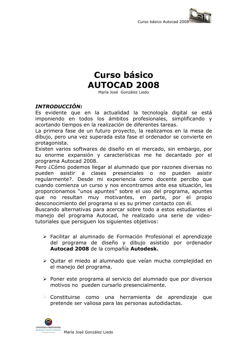 Imágen de pdf Curso básico Autocad 2008