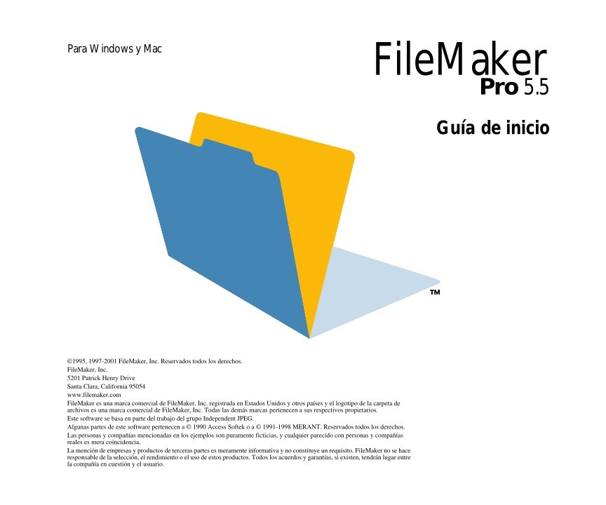 Imágen de pdf FileMaker Pro 5.5 - Guía de inicio