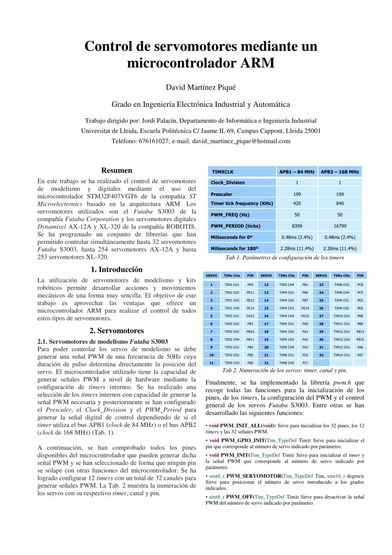 Imágen de pdf Control de servomotores mediante un microcontrolador ARM