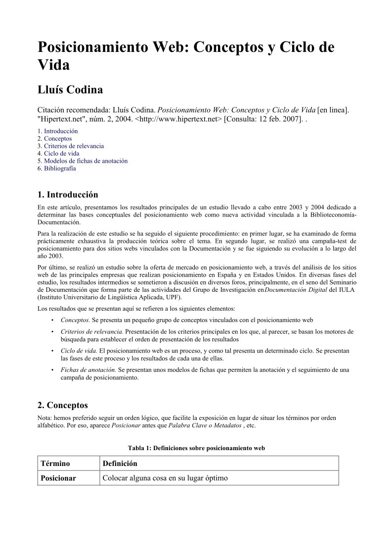 Imágen de pdf Posicionamiento Web: Conceptos y Ciclo de Vida