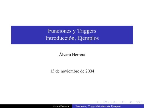 Imágen de pdf Funciones y Triggers Introducción, Ejemplos