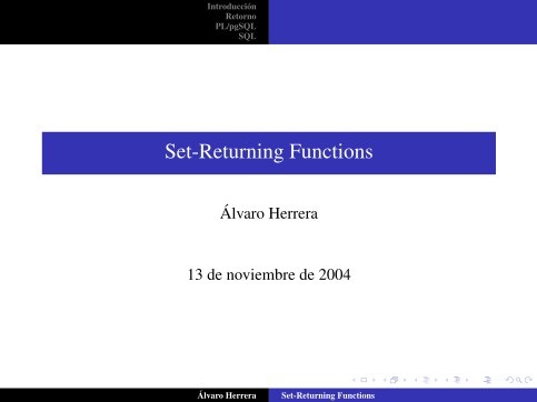Imágen de pdf Set-Returning Functions