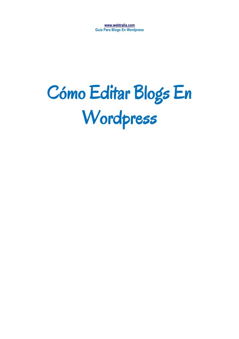 Imágen de pdf Cómo Editaer Blogs en Wordpress
