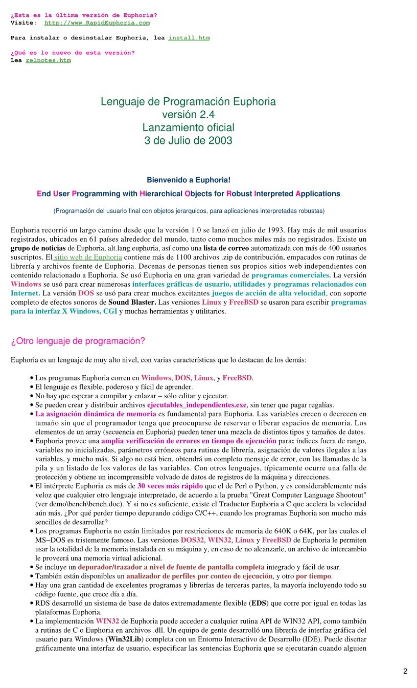 Imágen de pdf Lenguaje de Programación Euphoria v2.4