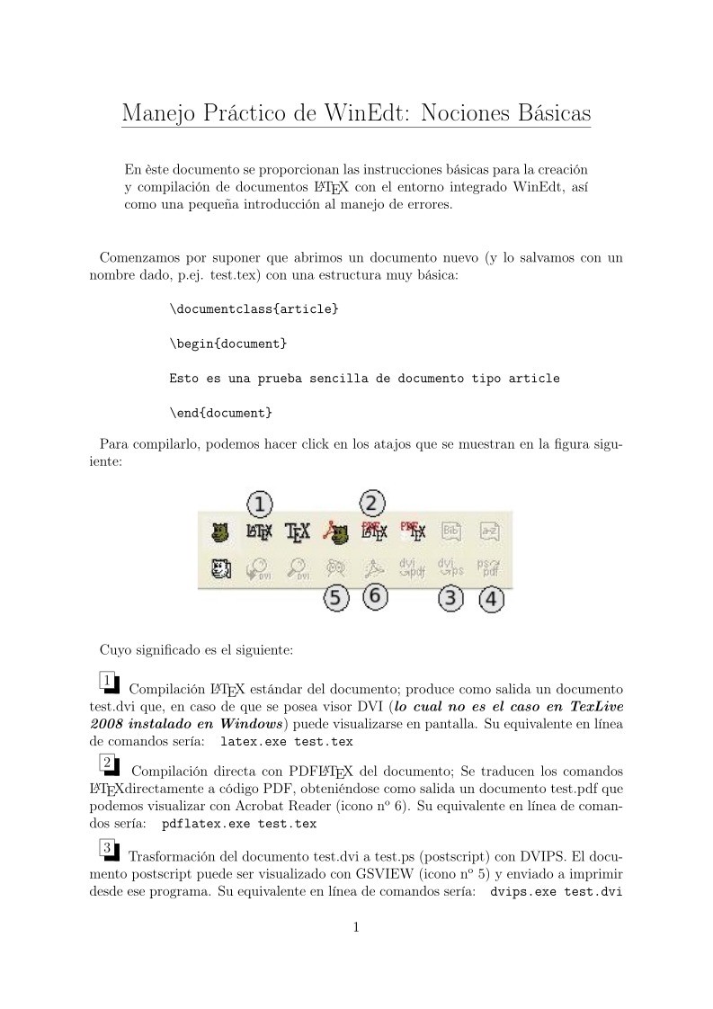 Imágen de pdf Manejo Práctico de WinEdt: Nociones Básicas