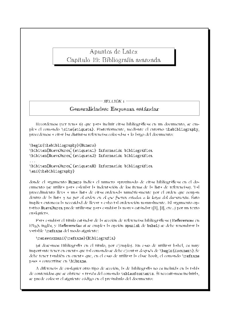 Imágen de pdf Apuntes de Latex Capítulo 19: Bibliografía avanzada