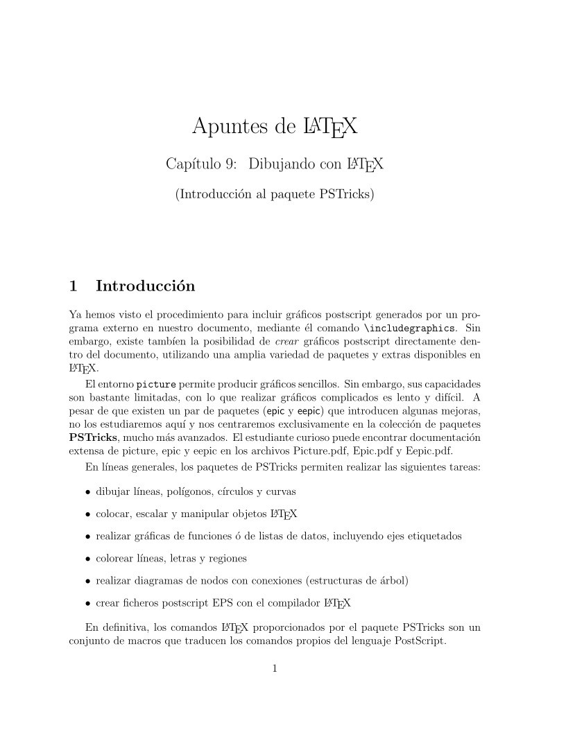 Imágen de pdf Apuntes de LATEX Capítulo 9: Dibujando con LATEX
