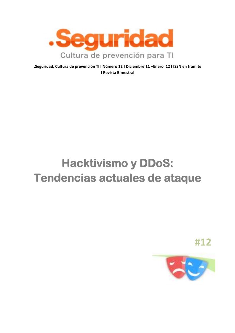 Imágen de pdf Hacktivismo y DDoS: Tendencias actuales de ataque
