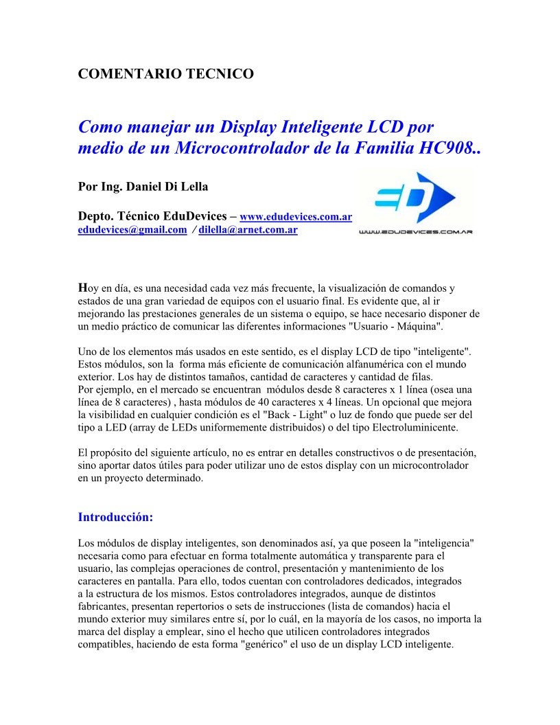 Imágen de pdf Como manejar un Display Inteligente LCD por medio de un Microcontrolador de la Familia HC908