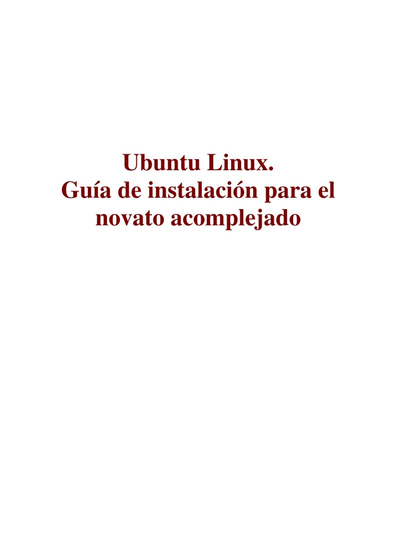 Imágen de pdf Ubuntu Linux. Guía de instalación para el novato acomplejado