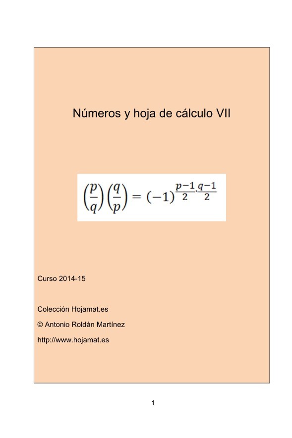 Imágen de pdf Números y hoja de cálculo VII
