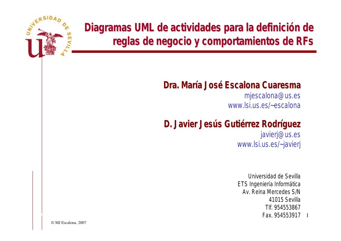 Imágen de pdf Diagramas UML de actividades para la definición de reglas de negocio y comportamientos de RFs