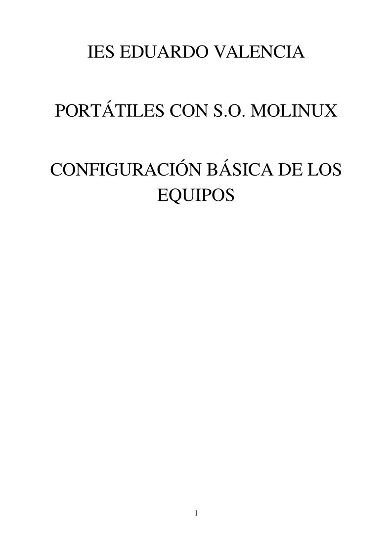 Imágen de pdf PORTÁTILES CON S.O. MOLINUX - CONFIGURACIÓN BÁSICA DE LOS EQUIPOS