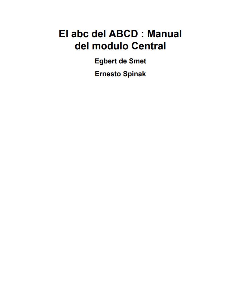 Imágen de pdf El abc del ABCD : Manual del modulo Central