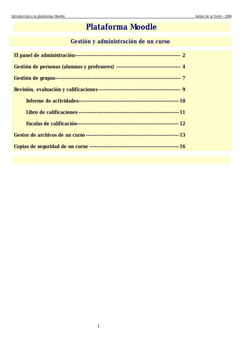 Imágen de pdf Plataforma Moodle - Gestión y administración de un curso