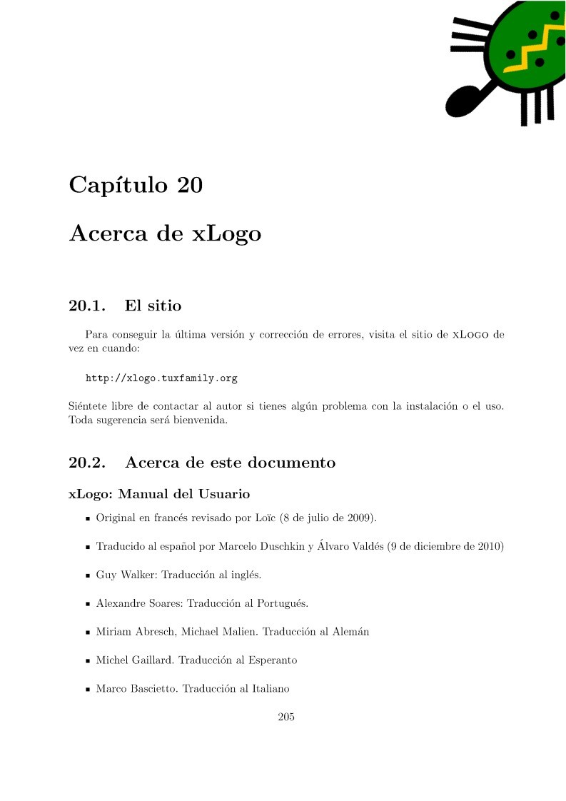 Imágen de pdf Curso XLogo - Capítulo 20 - Acerca de xLogo