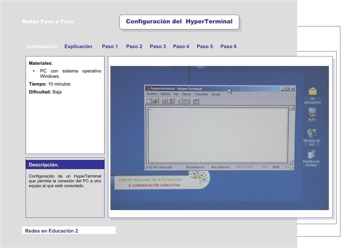 Imágen de pdf Configuración del HyperTerminal