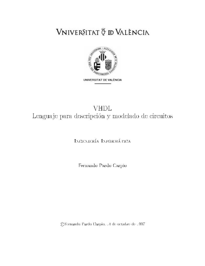 Imágen de pdf VHDL - Lenguaje para descripción y modelado de circuitos