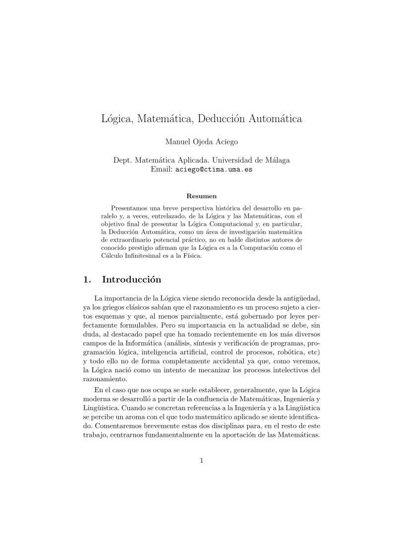 Imágen de pdf Lógica, Matemática, Deducción Automática