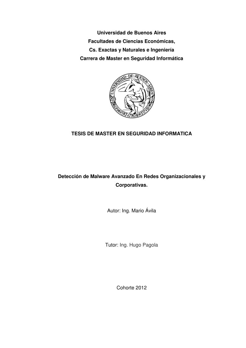 Imágen de pdf Detección de Malware Avanzado En Redes Organizacionales y Corporativas