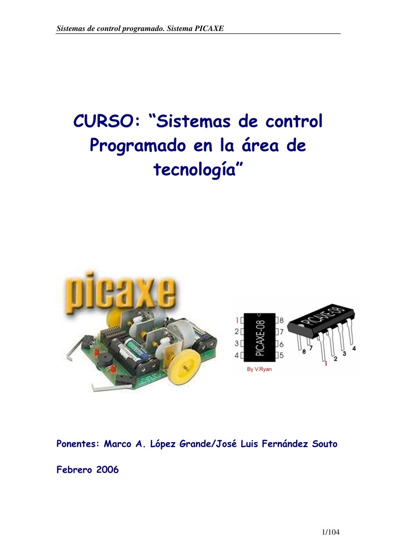 Imágen de pdf Curso Picaxe - Sistemas de control Programado en la área de tecnología