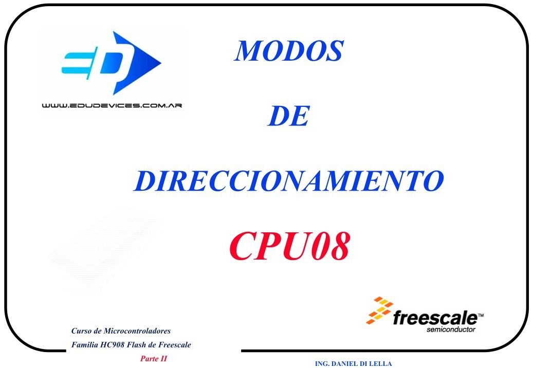 Imágen de pdf HC08 FLASH, MODOS DE DIRECCIONAMIENTO CPU08