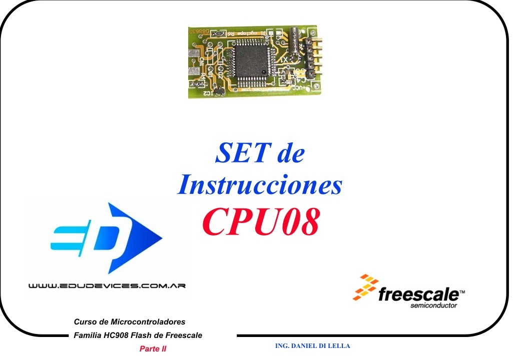 Imágen de pdf HC908 FLASH, CPU08 SET DE INSTRUCCIONES