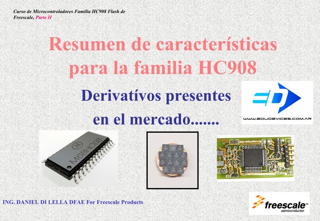 Imágen de pdf HC908 FLASH, Resumen de características para las familias HC08