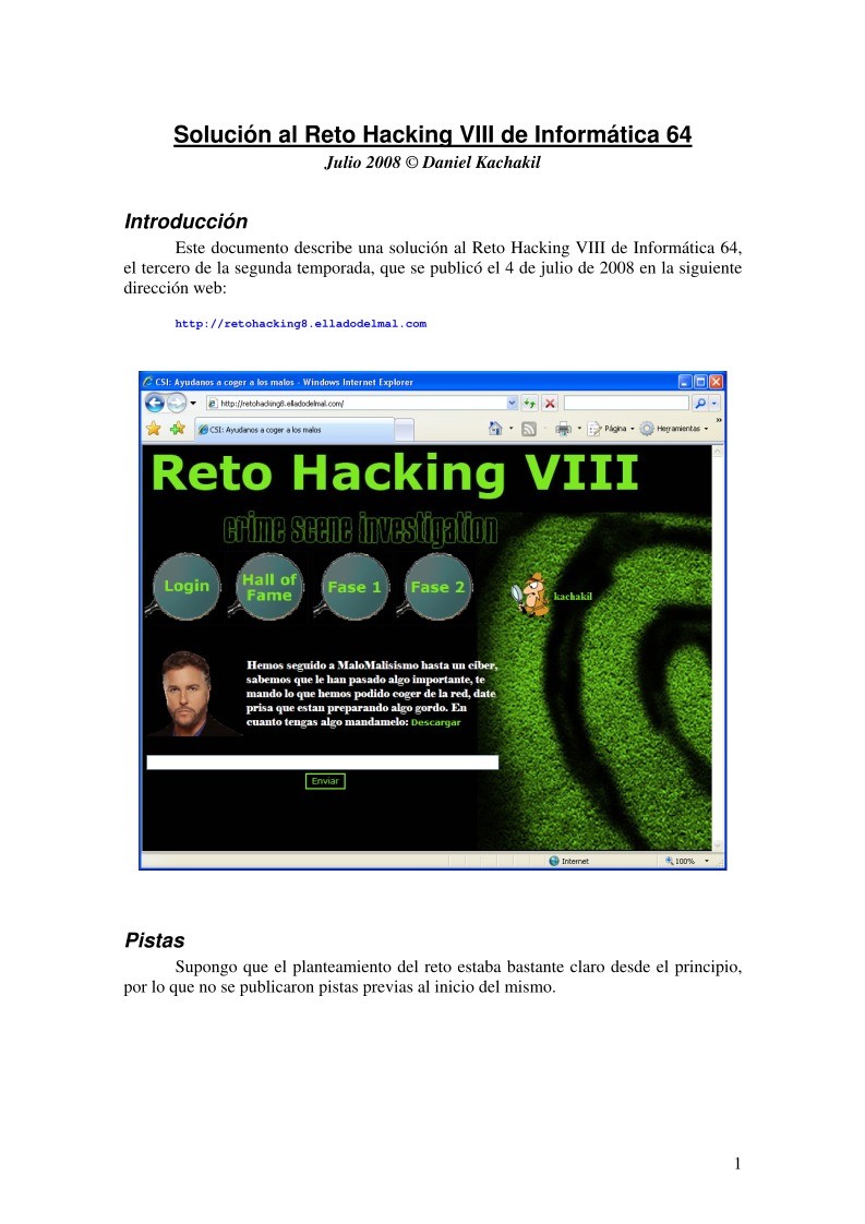 Imágen de pdf Solución al Reto Hacking VIII de Informática 64