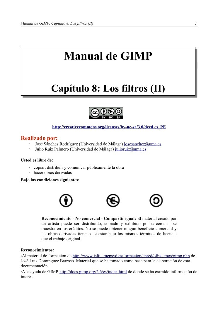 Imágen de pdf Manual de GIMP - Capítulo 8. Los filtros (II)