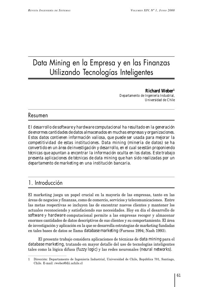 Imágen de pdf Data Mining en la Empresa y en las Finanzas Utilizando Tecnologías Inteligentes