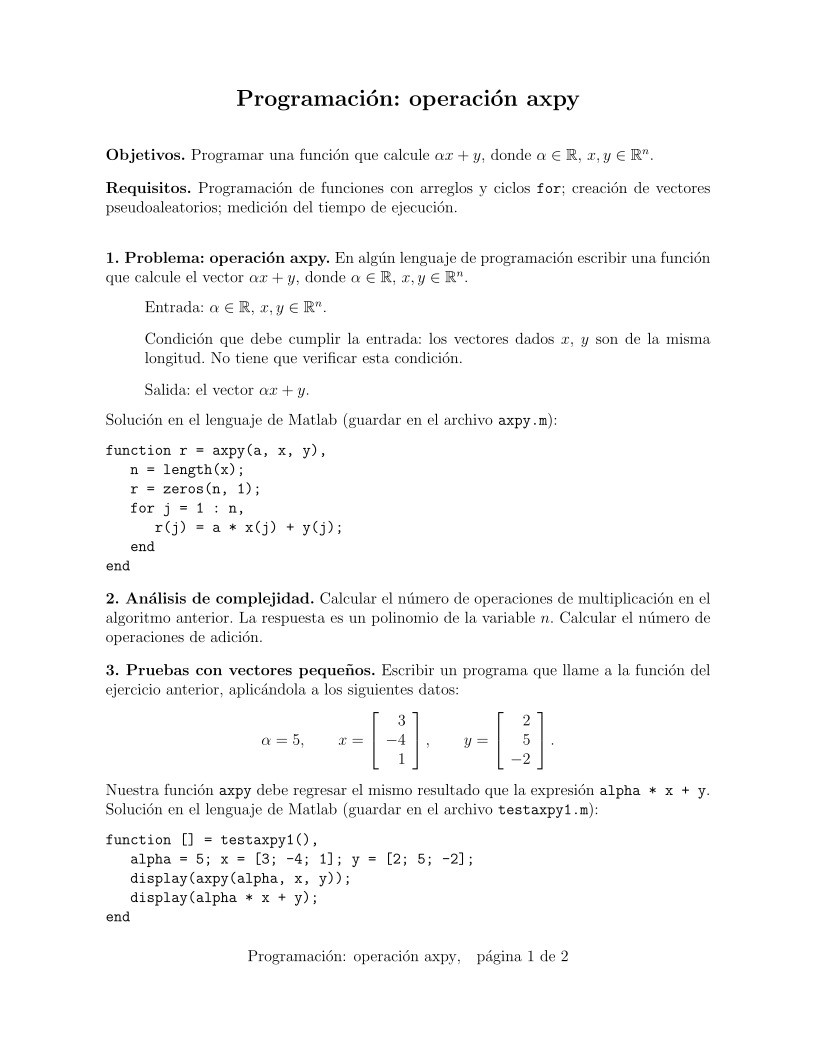 Imágen de pdf Programación: operación axpy